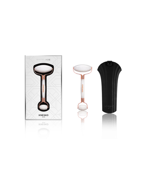 white jade gemstone roller
