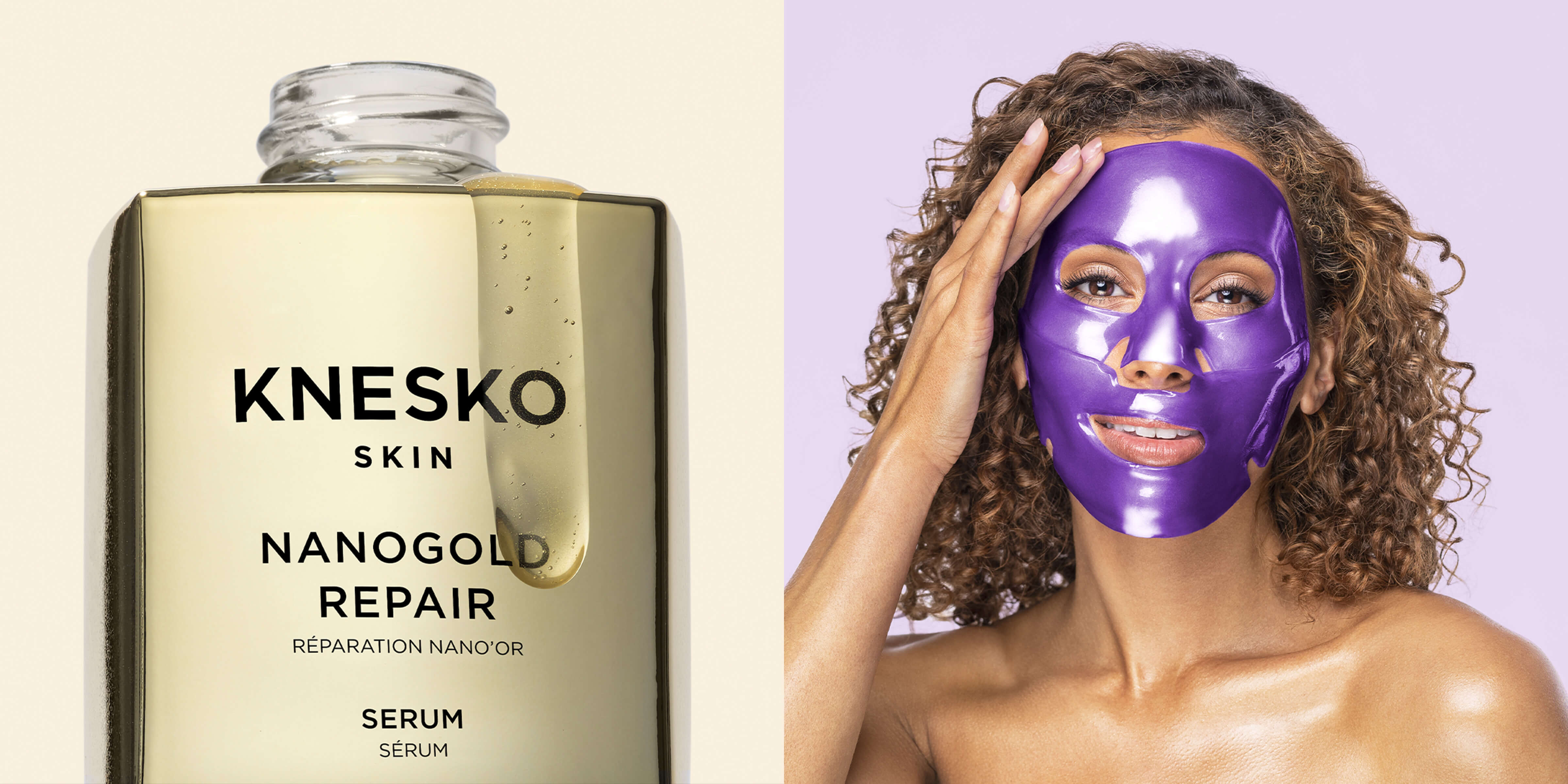 A Perfect Pair: Gold Repair Serum + Amethyst Hydrate Face Mask.