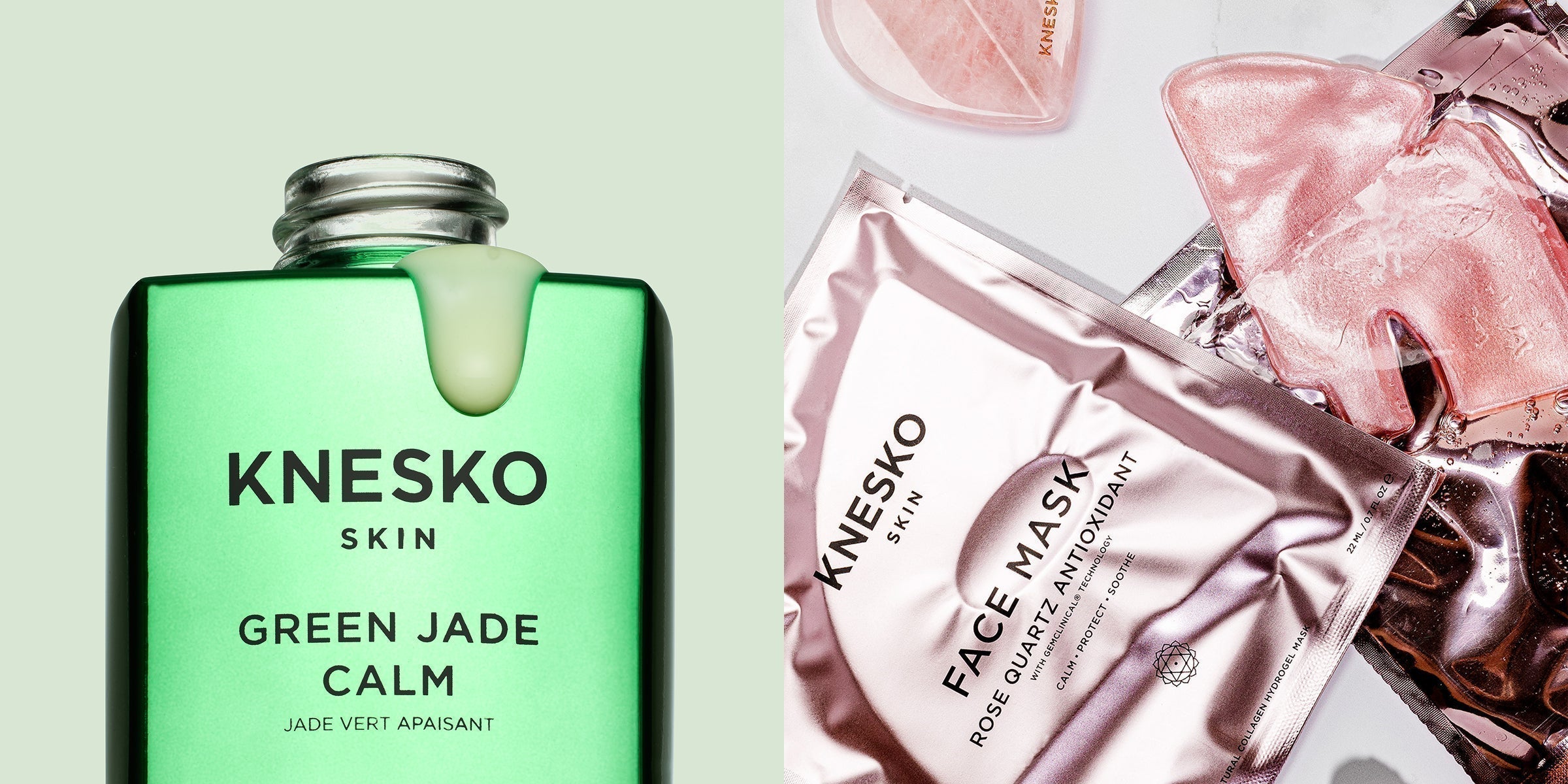 Perfect Pair: Green Jade Calm Serum + Rose Quartz Antioxidant Face Mask to Soothe and Protect