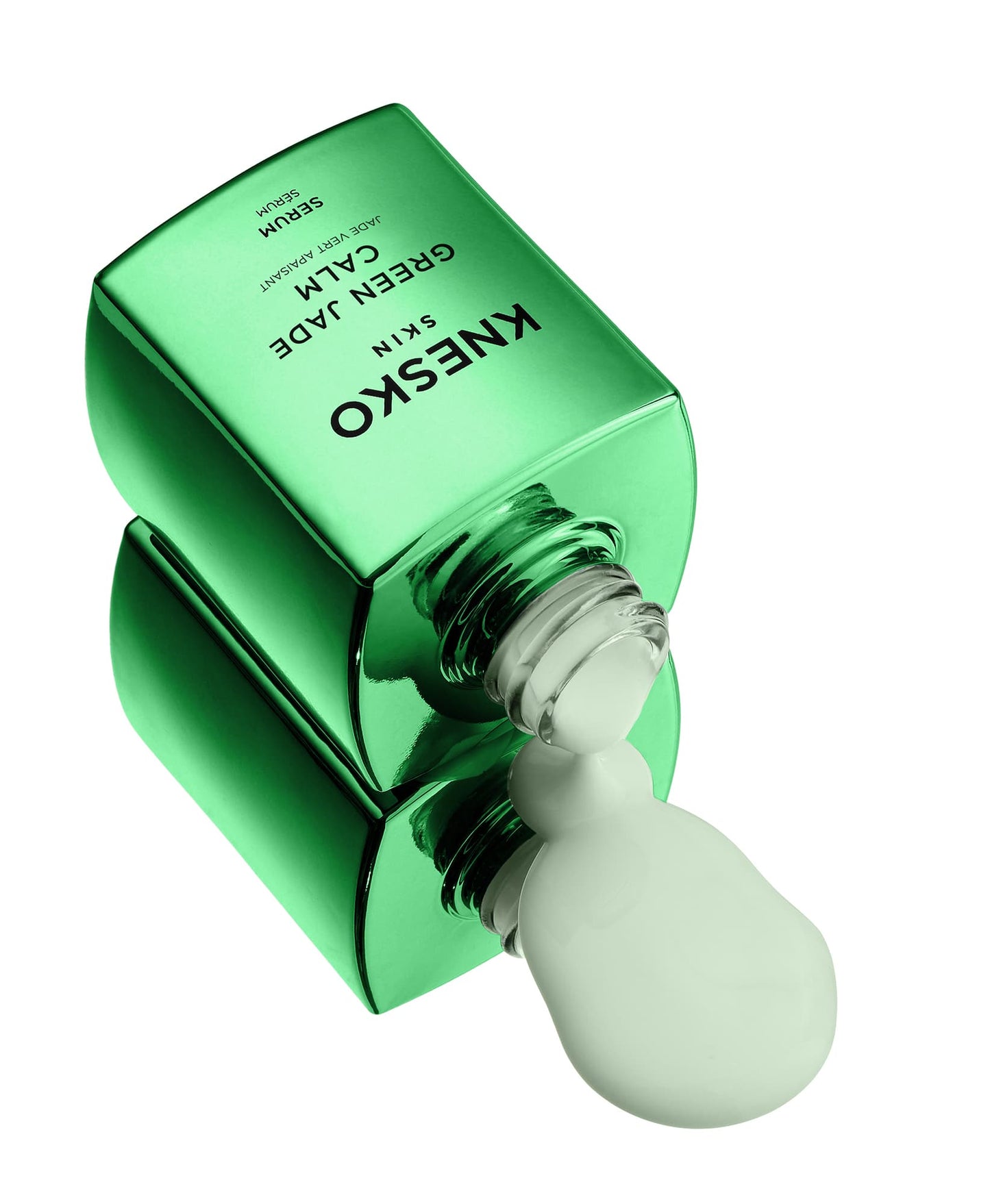 green jade face serum spilled solution 