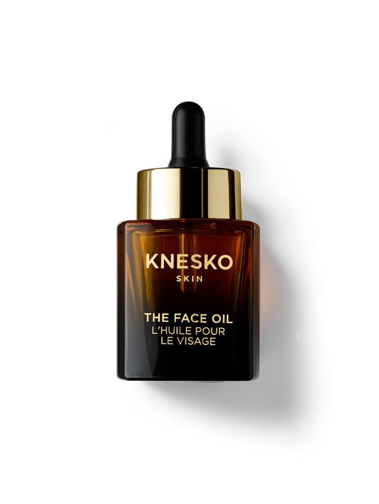 Knesko face oil bottle on a white background