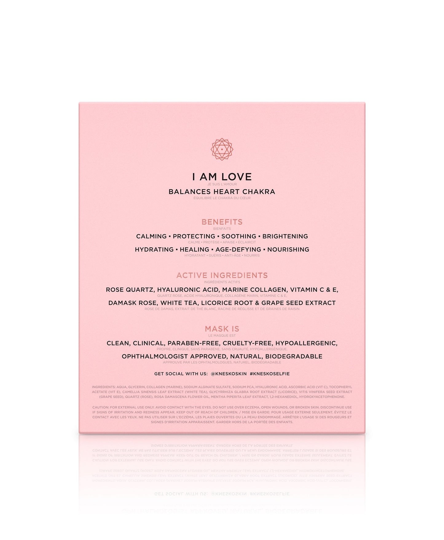 Back of the Rose Quartz Antioxidant Face Mask box.